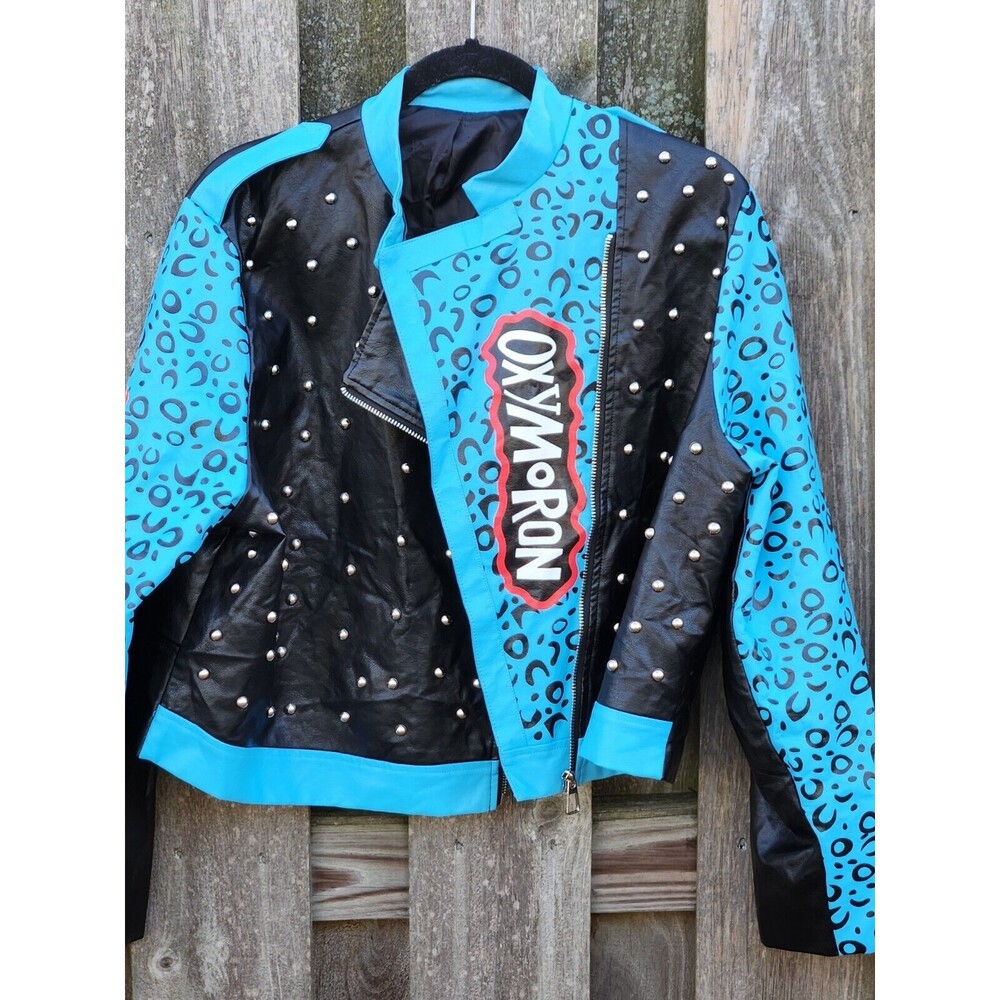 Oxymoron Bling Jacket Womens Size 3X Faux Leather Vegan Love Bling